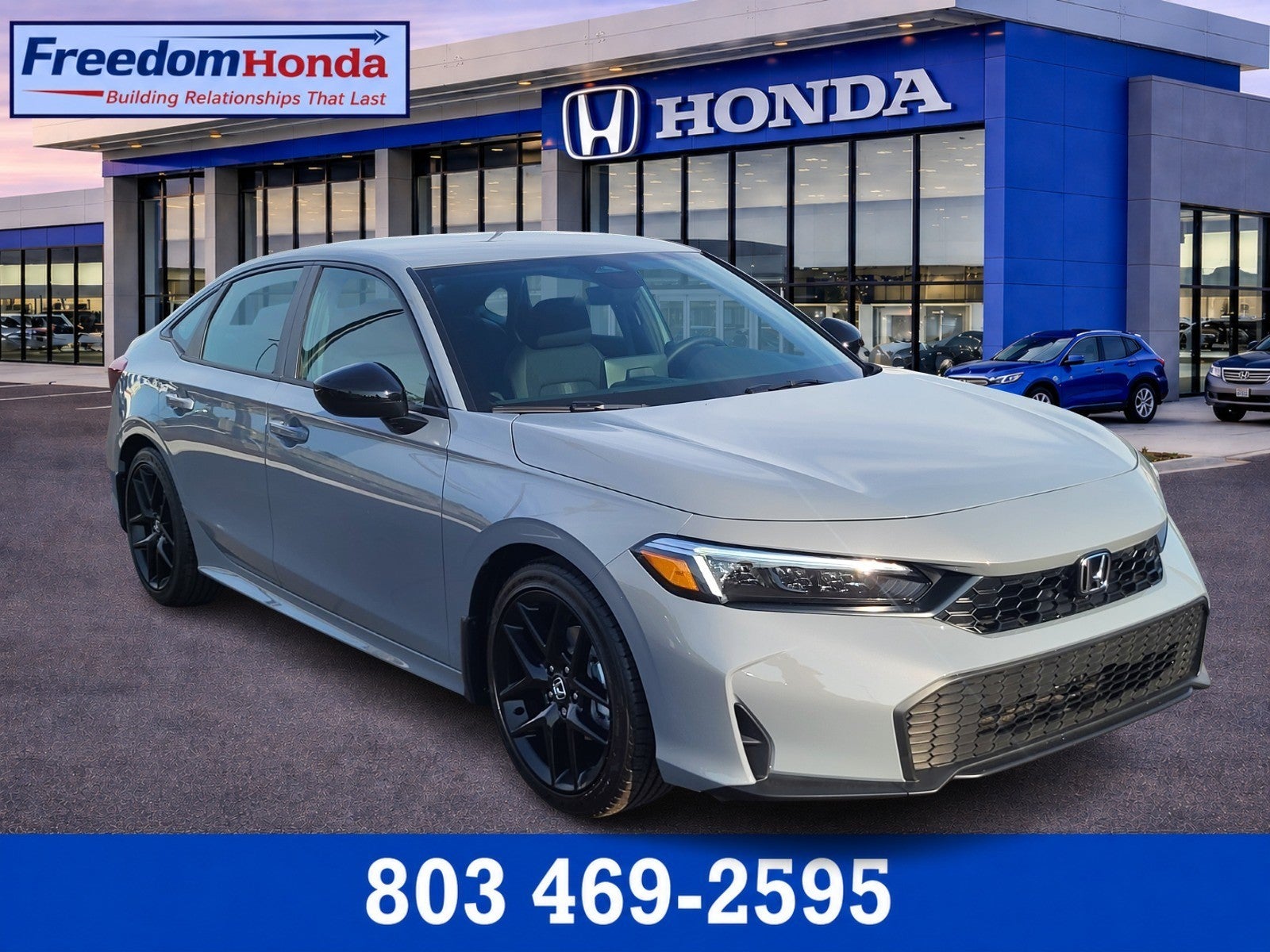 2026 Honda Civic Sedan Sport in Urban Gray Pearl — front three-quarter view