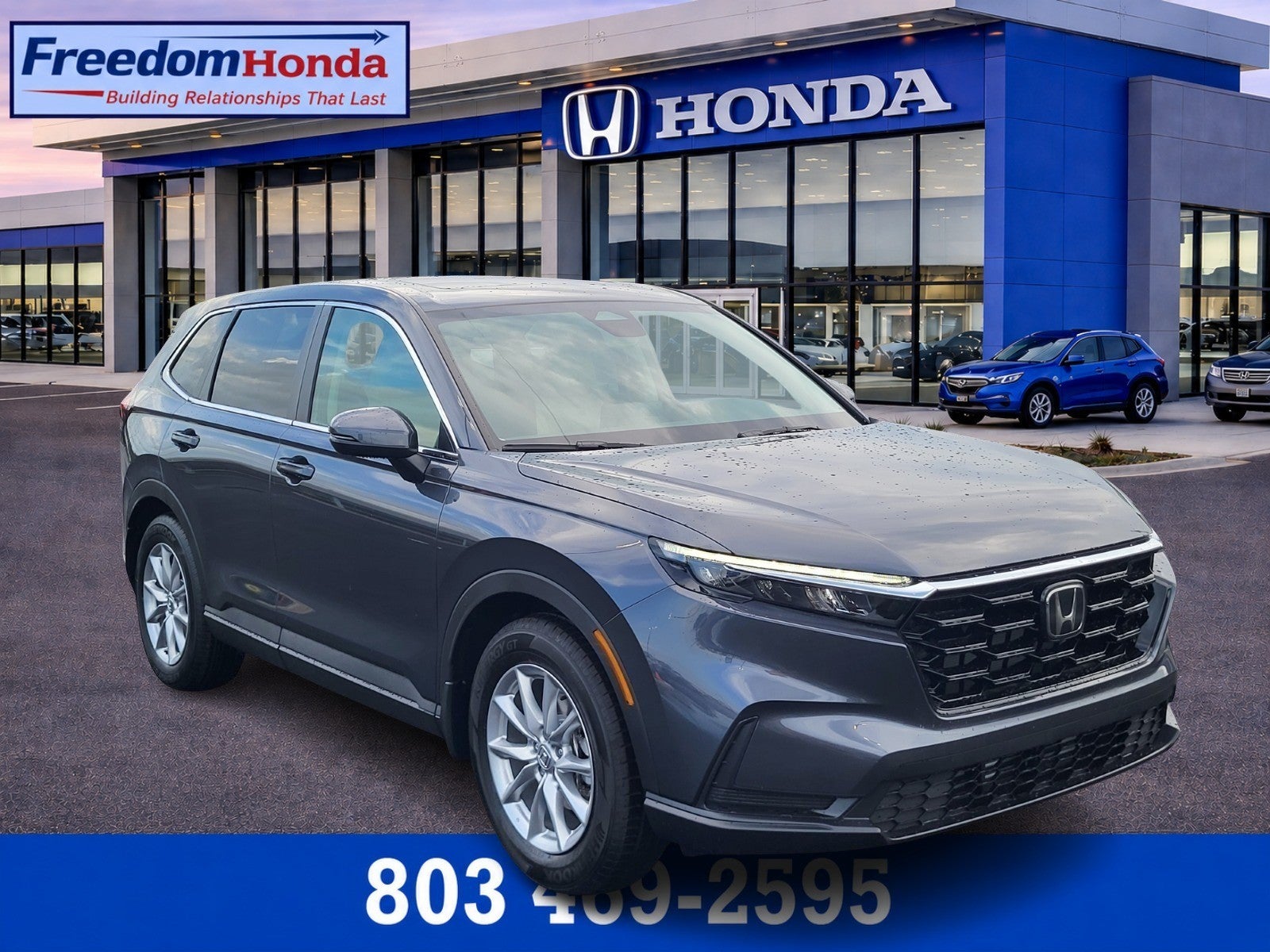 2026 Honda CR-V EX in Meteorite Gray Metallic — front three-quarter view