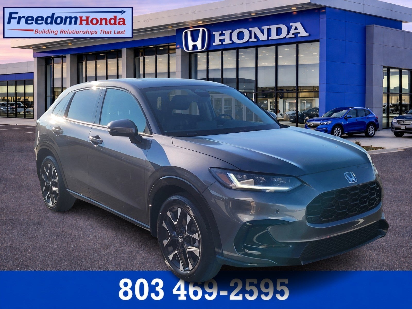 2027 Honda HR-V EX-L in Modern Steel Metallic — front three-quarter view