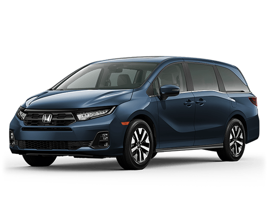 2026 Honda Odyssey EX-L in Smoke Blue Pearl — front three-quarter view