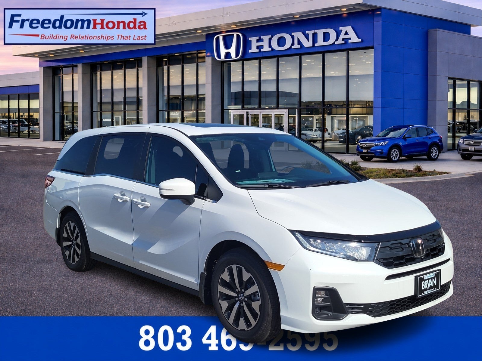2026 Honda Odyssey EX-L in Platinum White Pearl — front three-quarter view