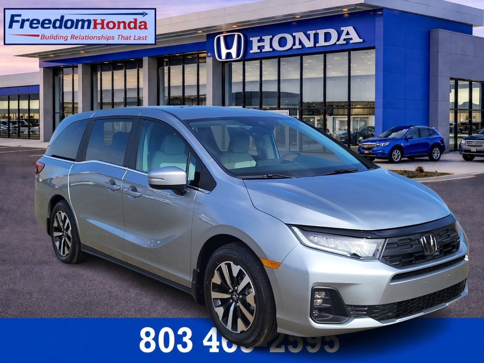 2026 Honda Odyssey EX-L in Solar Silver Metallic — front three-quarter view