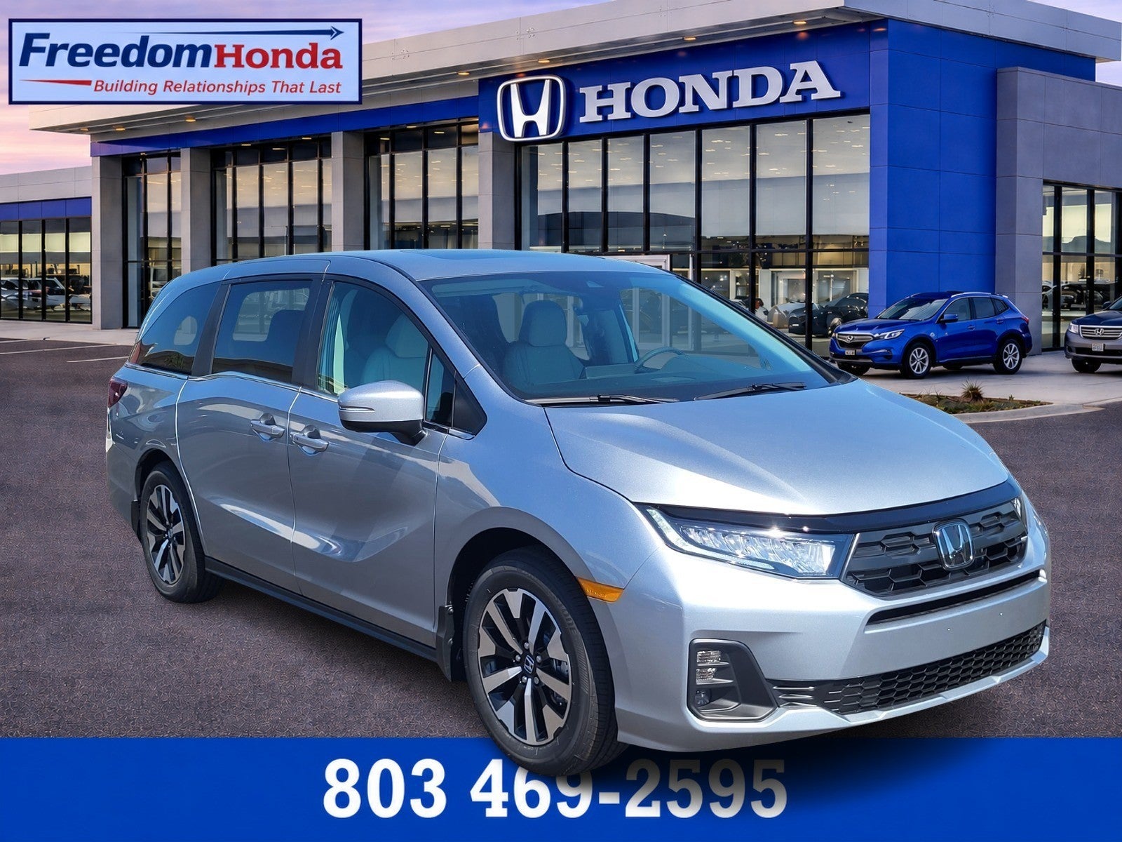 2026 Honda Odyssey EX-L in Solar Silver Metallic — front three-quarter view