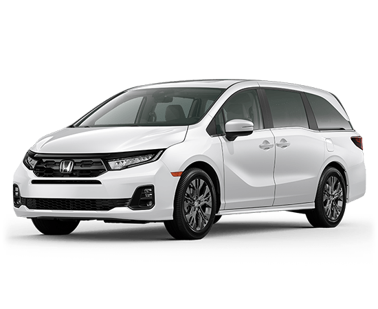 2026 Honda Odyssey Touring in Platinum White Pearl — front three-quarter view