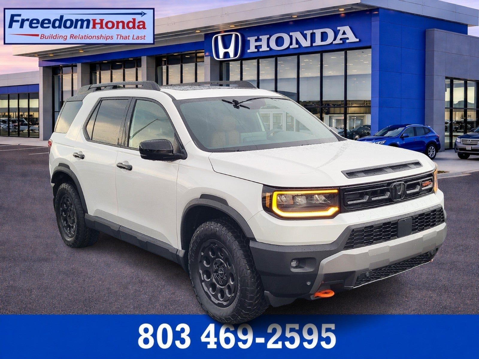 2026 Honda Passport TrailSport Elite Blackout in Platinum White Pearl — front three-quarter view
