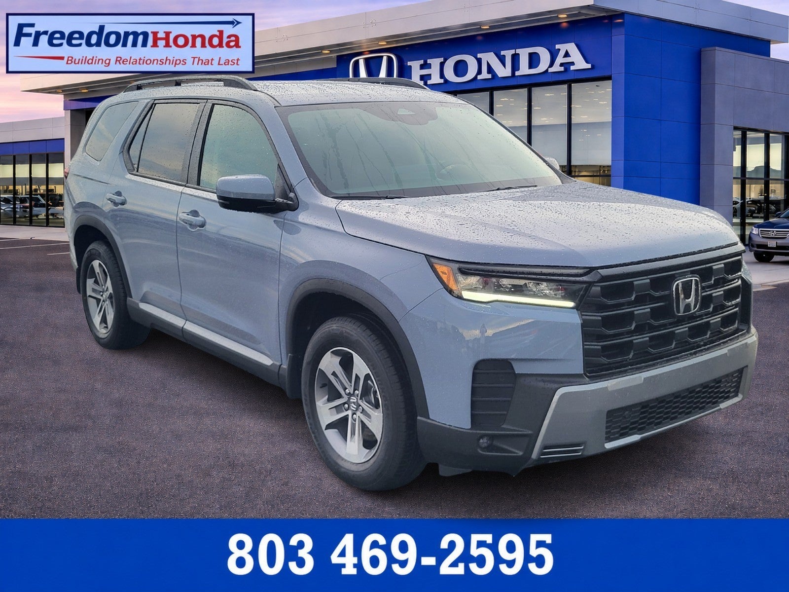 2026 Honda Pilot EX-L in Sonic Gray Pearl — front three-quarter view