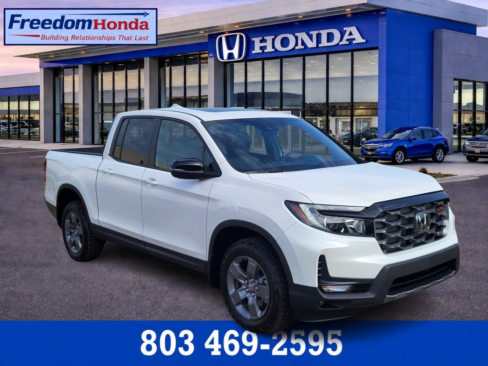 2025 Honda Ridgeline TrailSport in Platinum White Pearl — front three-quarter view