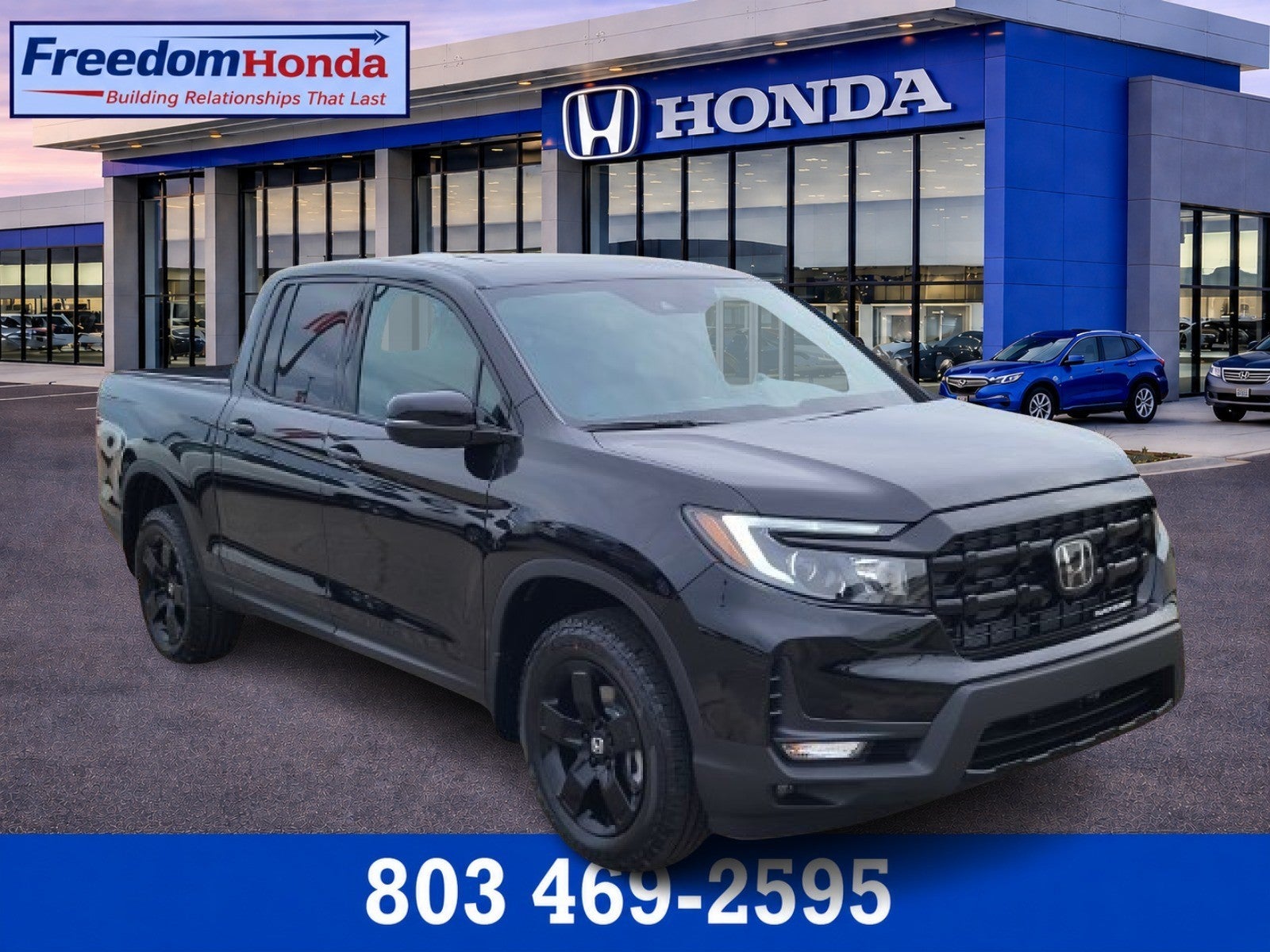 2026 Honda Ridgeline Black Edition in Crystal Black Pearl — front three-quarter view