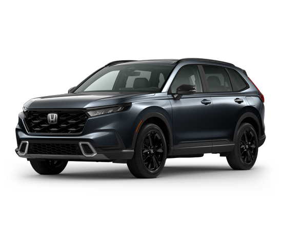 2026 Honda CR-V Hybrid Sport Touring in Meteorite Gray Metallic — front three-quarter view